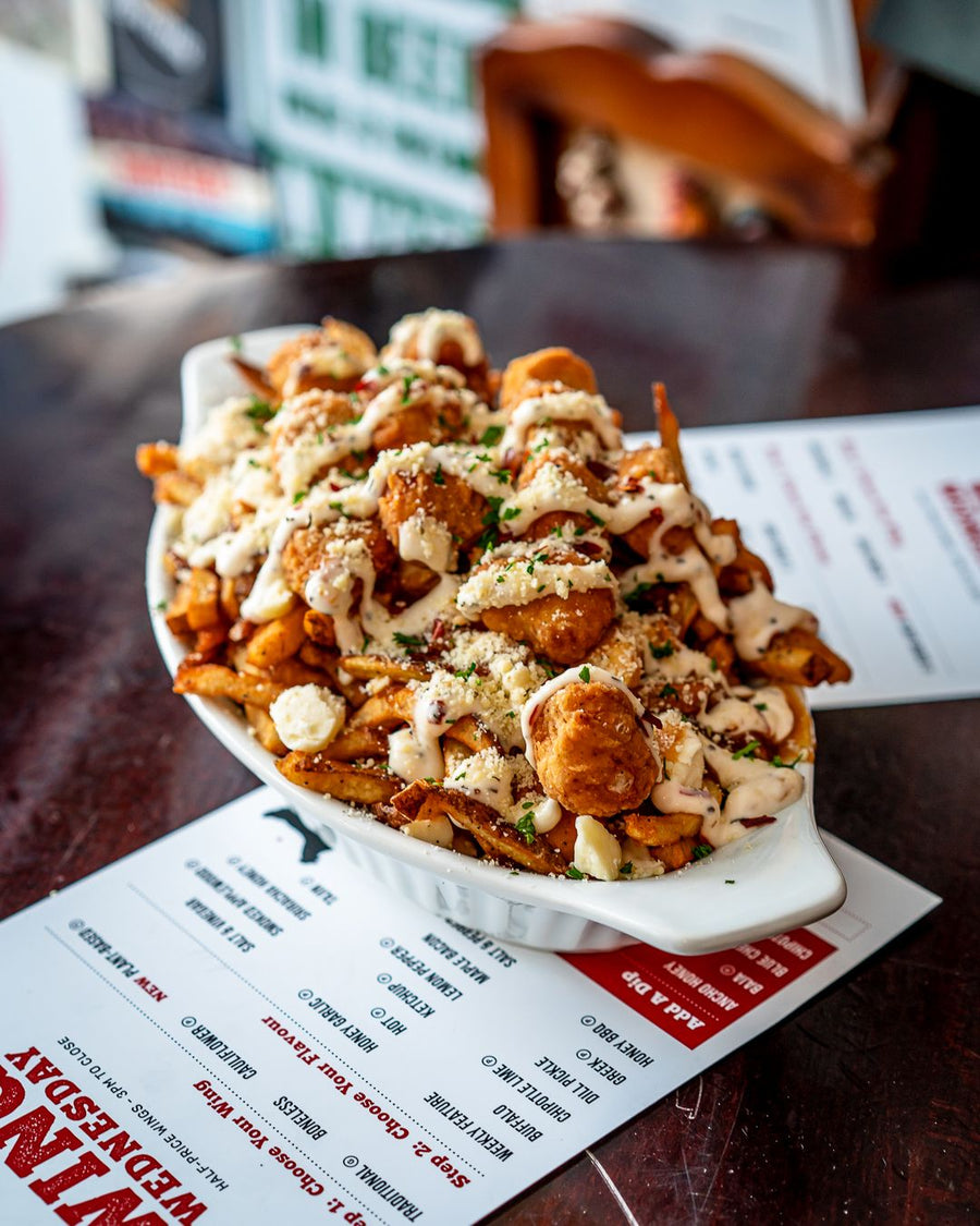 Garlic Parm Popcorn Chicken Poutine (Jan. 1-7)